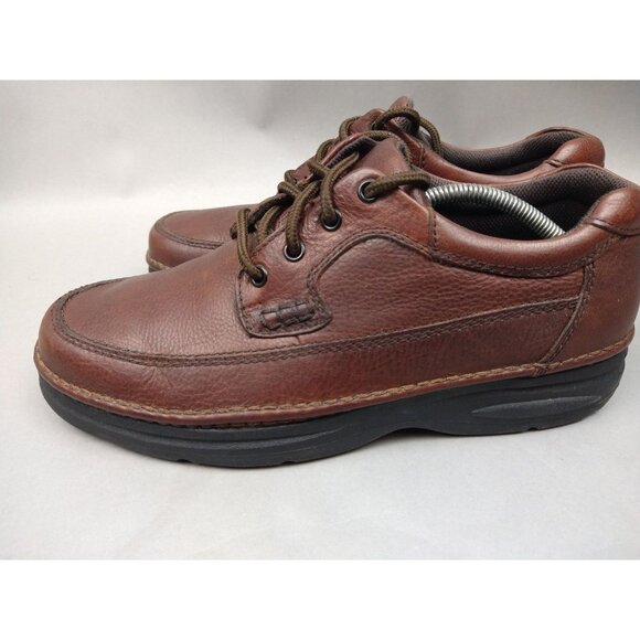 Nunn Bush Mens Cameron Comfort Gel Leather Brown Walking Shoes 10.5 Oxfords - Picture 3 of 12